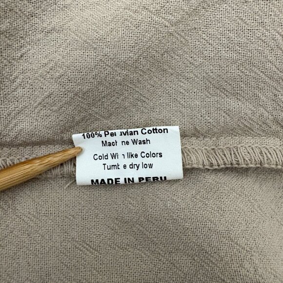 Scully CM8 Men's Lace-up Pullover Shirt Size M Sand Generous Fit Cotton Gauze - Picture 8 of 8